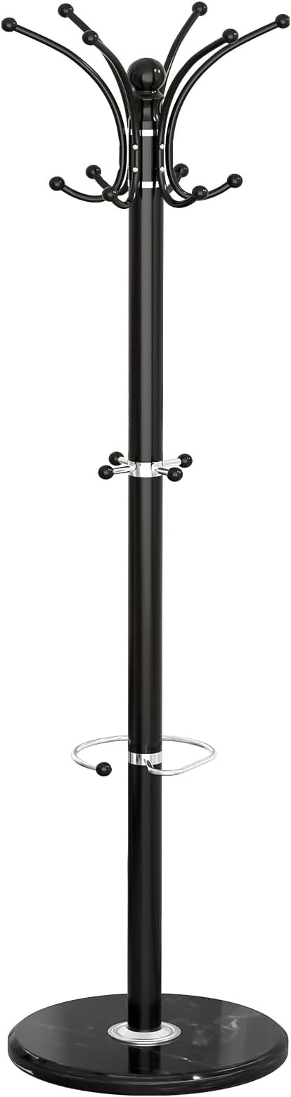 Coat Rack Freestanding with Marble Base, Heavy Duty Clothes Tree with Hooks and - Image 9