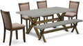East West Furniture X797MZ748-6 6 Piece Dinette Set Contains a Rectangle Dining by EastWestFurniture