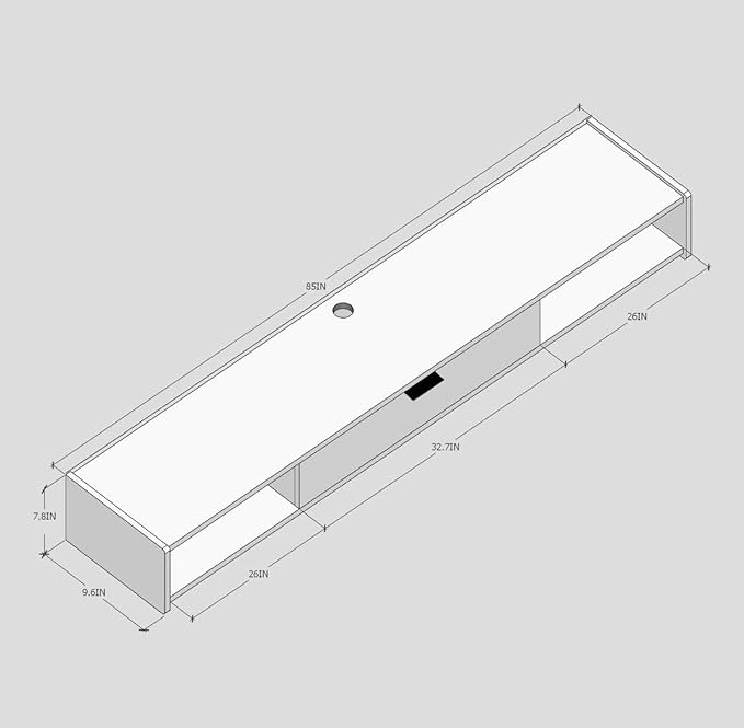 86'' Floating TV Stand, Wall Mounted TV Console, Floating TV Cabinet, Under TV - Image 5