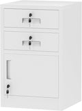 Metal Storage Cabinet with Locking Door and 2 Lockable Drawers by JINGUR