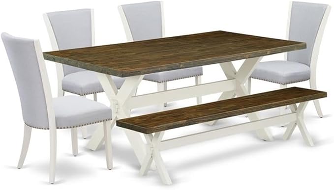 East West Furniture X077VE005-6 6 Piece Modern Dining Table Set Contains a by EastWestFurniture