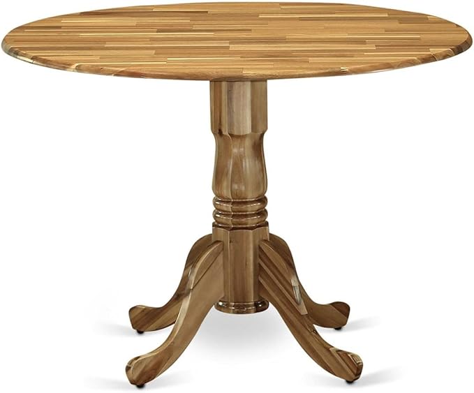 East West Furniture DLFL3-ANA-04 3 Piece Dining Table Set Contains a Round - Image 2