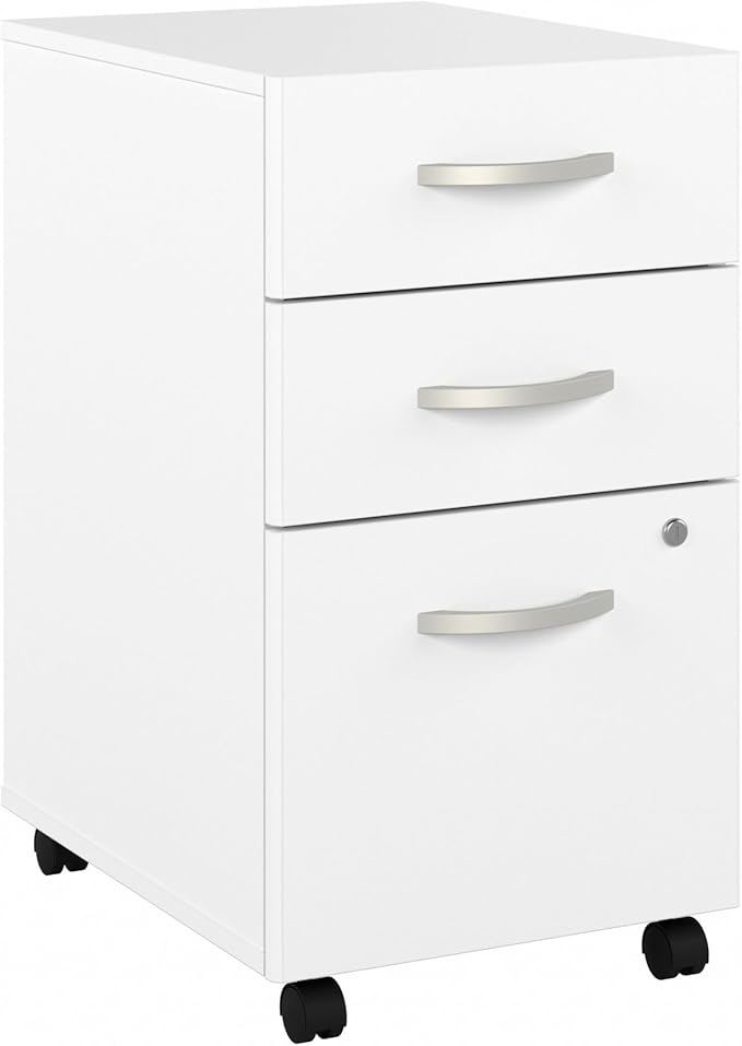 Bush Business Furniture Studio C 3 Drawer Mobile File Cabinet in White by BushBusinessFurniture