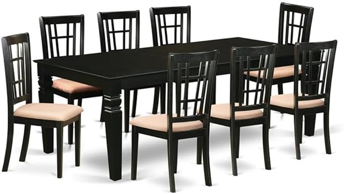 East West Furniture LGNI9-BLK-C 9 Piece Dining Room Furniture Set Includes a by EastWestFurniture