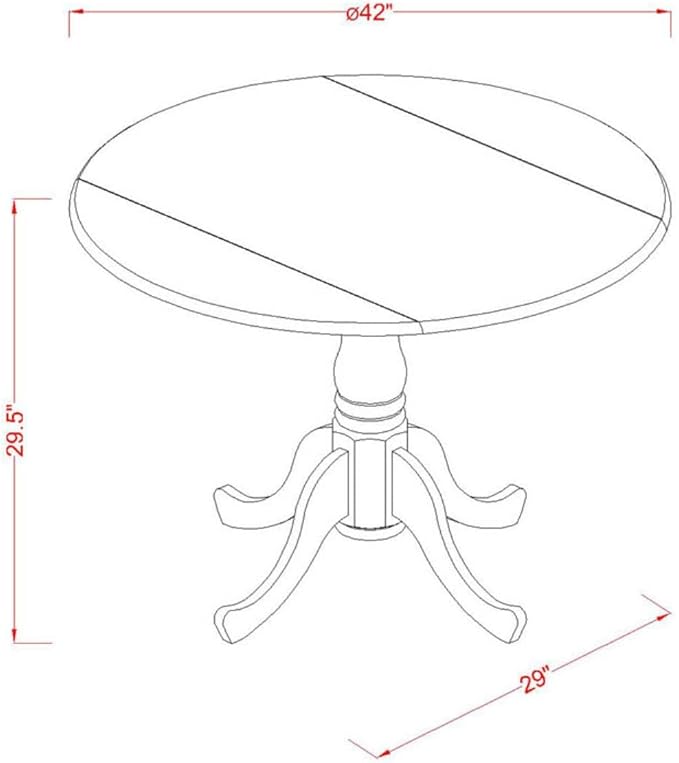 East West Furniture DLAB5-MAH-72 5 Piece Dinette Set - Image 5
