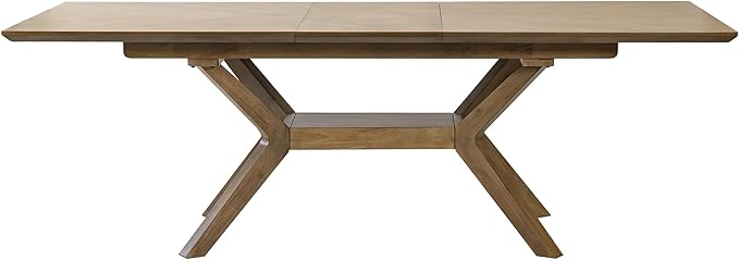 Mid-Century Modern Wood Rectangular Extension Kitchen Dining Table and Eight - Image 2