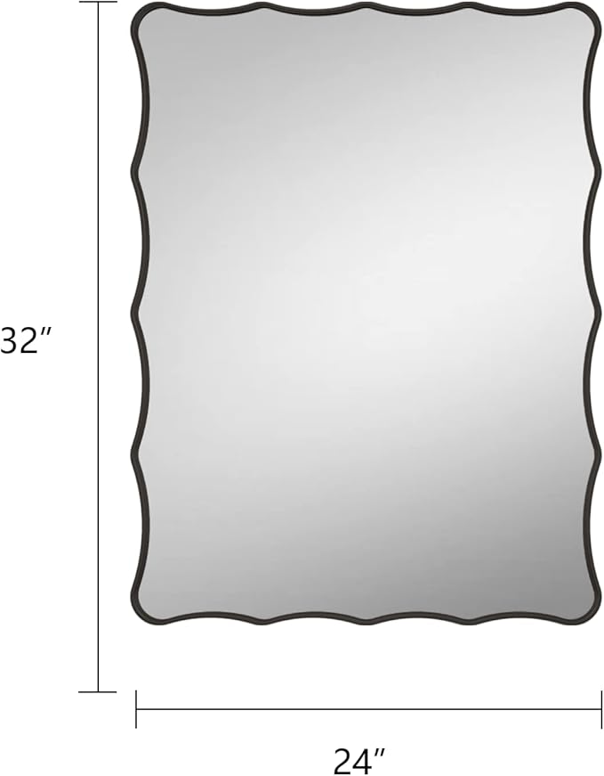 24x32 Black Bathroom Mirror for Wall, Rectangle Framed Mirror for Bathroom - Image 5