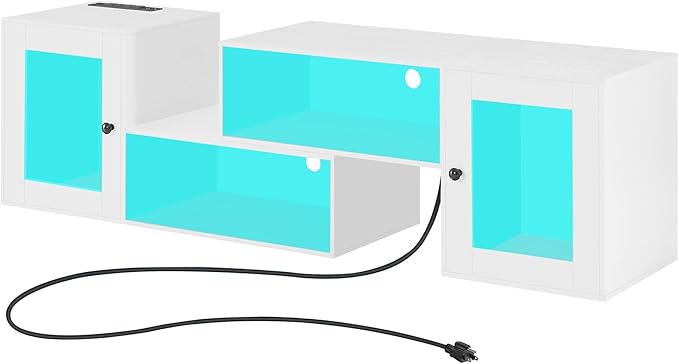 VECELO LED TV Stand for Televisions up to 70 Inchs Modern Entertainment Center by VECELO