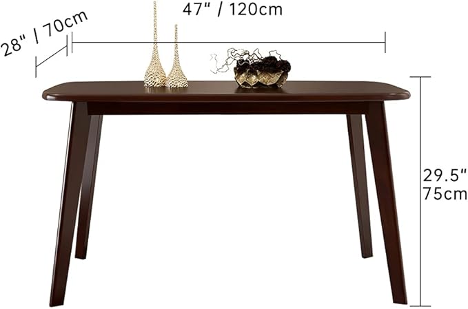 WoodShine Mid Century Modern Real Solid Wood Dining Table, Working Desk - Image 3
