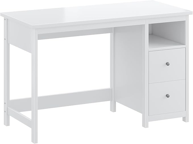 BHG White Desk with Drawers, Modern Small Computer Desk - Image 7