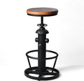 Industrial Bar Stools Kitchen Island Dining Chairs Swivel Wooden Seat Bar by BOKKOLIK