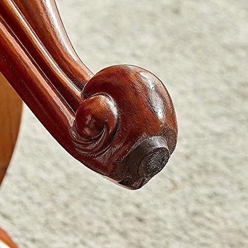 Solid Wood Foot Stool Round Ottoman Mid-Century Footrest Sofa Stool - Image 7