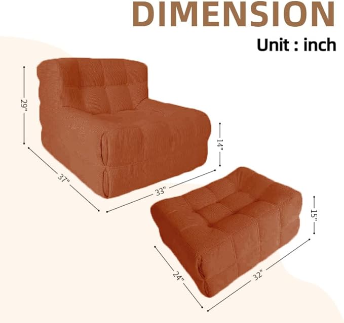 Bean Bag Chair - Memory Foam Bean Bag Chair - Image 3