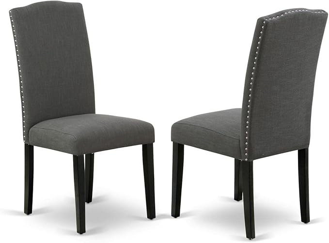 East West Furniture DLEN3-BLK-20 3 Piece Modern Dining Table Set Contains a - Image 3