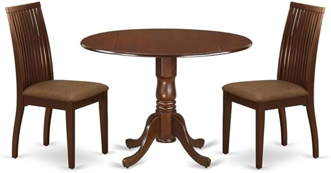 East West Furniture DLIP3-MAH-C 3 Piece Modern Dining Table Set Contains a by EastWestFurniture