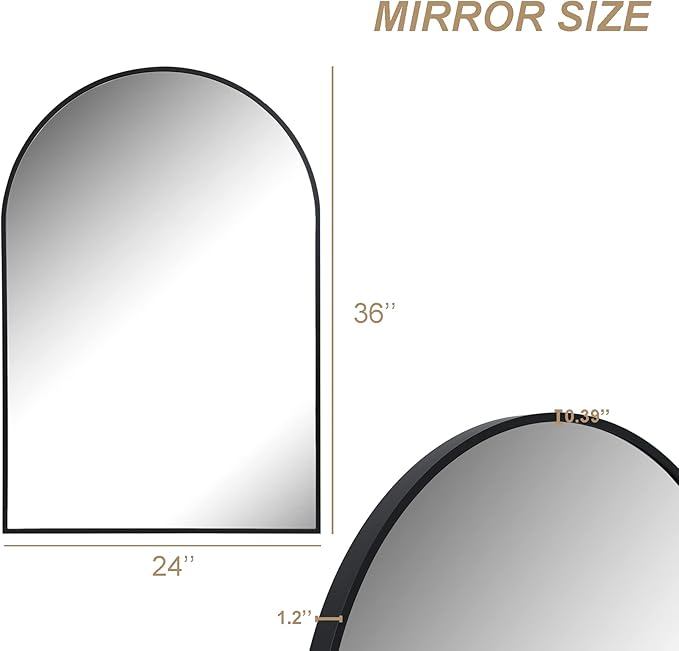 Arched Wall Mirror for Bathroom, Mirrors for Wall, Vanity Mirror for Bedroom - Image 6