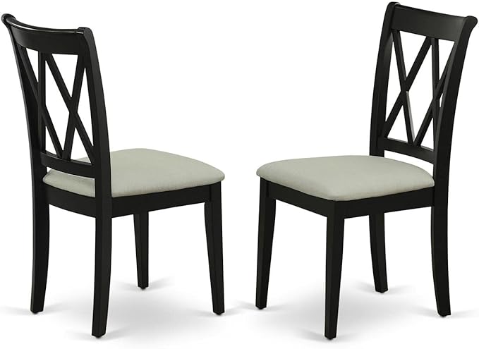 East West Furniture SHCL3-BLK-C 3 Piece Modern Dining Table Set Contains a - Image 3