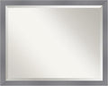 Amanti Art Grey Wall Mirror 25x31 Edwin Grey Rectangle Bathroom Mirror by AmantiArt