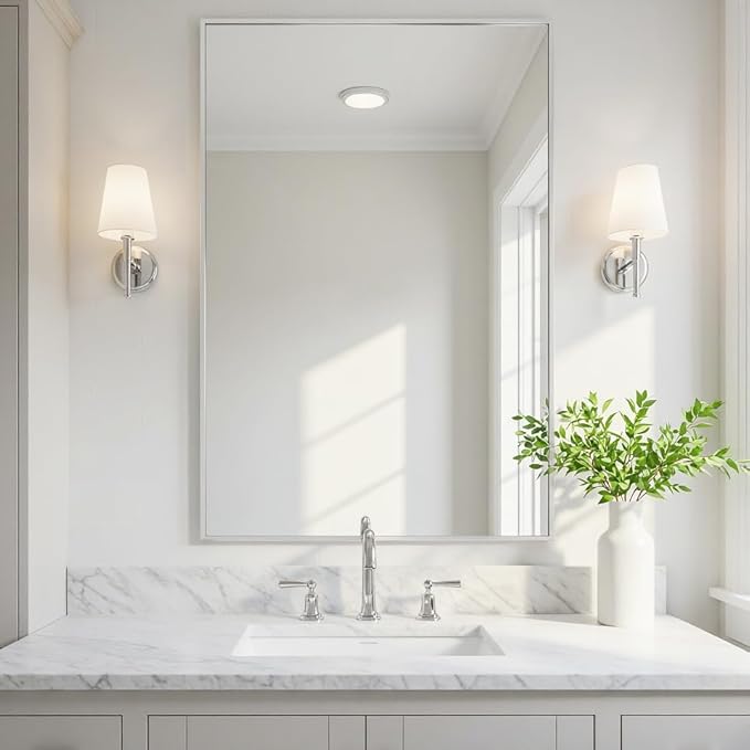 26x40 Inch Silver Bathroom Mirror by LEDLUX