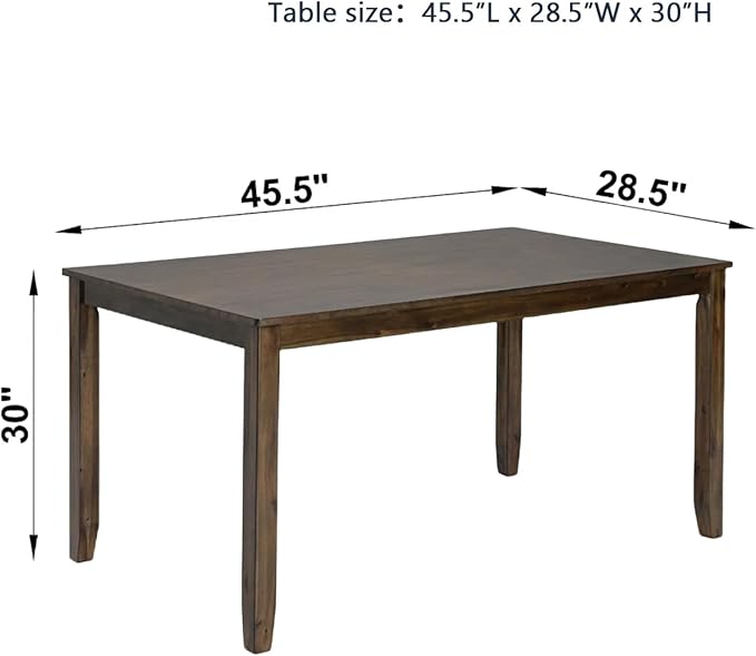 Dining Table for 4, Wooden Rectangular Kitchen Table - Image 2