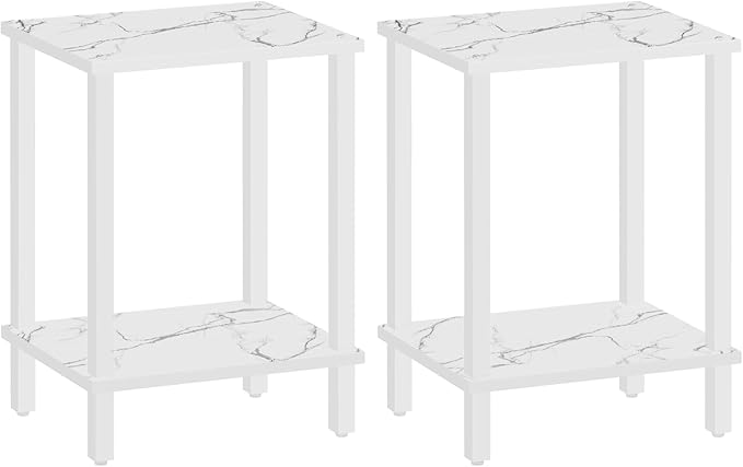 TUTOTAK End Table, Side Table, Nightstand, 2-Tier Storage Shelf, Sofa Table - Image 8