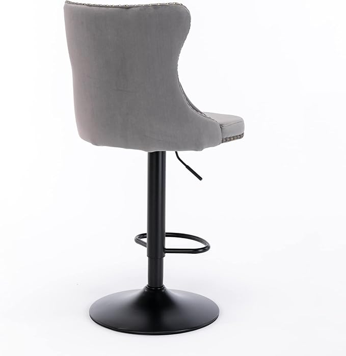 PacknWood Acosure Swivel Velvet Barstools Adjusatble Seat Height from 25-33" - Image 4