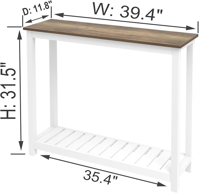 FOLUBAN Farmhouse Sofa Table, Rustic Vintage Console Table - Image 2