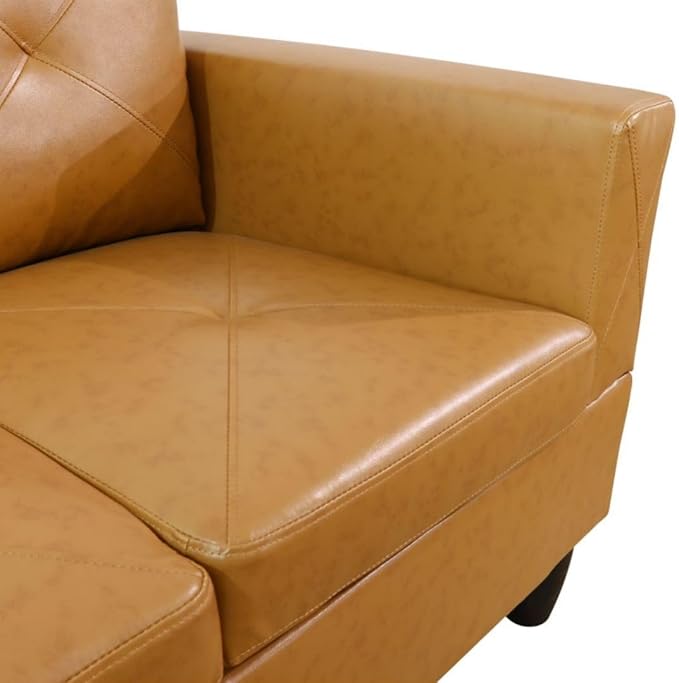 Ginger L-Shaped 3-Piece Faux Leather Sofa - Image 6