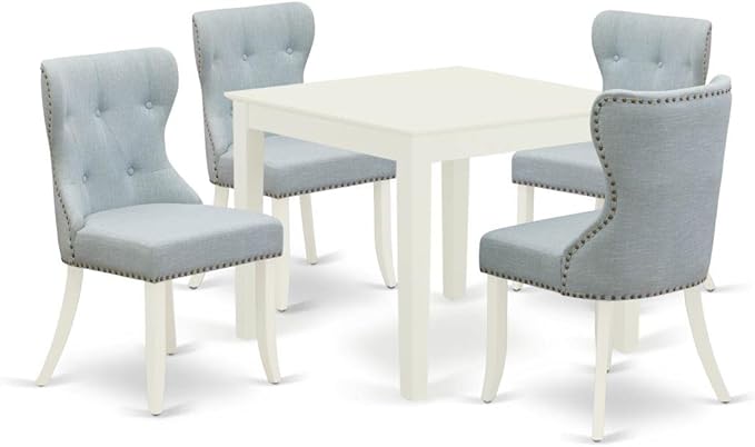 East West Furniture OXSI5-LWH-15 5 Piece Dining Table Set by EastWestFurniture