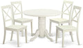 East West Furniture SHBO5-WHI-W 5 Piece Dining Room Table Set Includes a Round by EastWestFurniture
