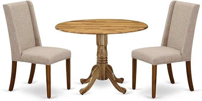 East West Furniture DLFL3-ANA-04 3 Piece Dining Table Set Contains a Round by EastWestFurniture