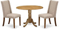 East West Furniture DLFL3-ANA-04 3 Piece Dining Table Set Contains a Round by EastWestFurniture