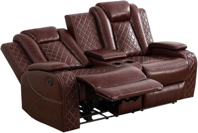 Electric Power Recliner Loveseat Set Living Room Furniture, Comfy Home Theater - Image 8