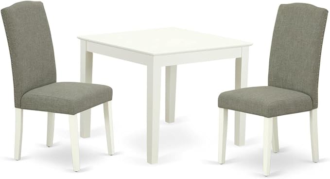 East West Furniture OXEN3-LWH-06 3 Piece Kitchen Table Set by EastWestFurniture