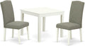 East West Furniture OXEN3-LWH-06 3 Piece Kitchen Table Set by EastWestFurniture