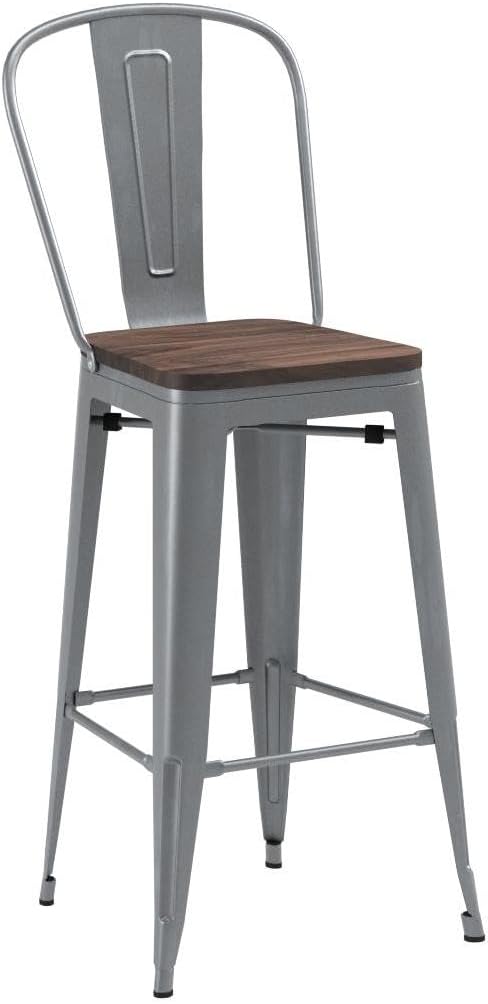 Yongqiang 30 inch Bar Stools Set of 4 Farmhouse Bar Height Stools High Back - Image 5