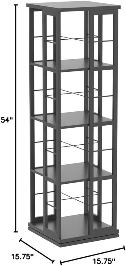Aheaplus Rotating Bookshelf, 360 Display Wood Spinning Bookshelf, Floor - Image 3