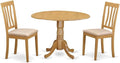 East West Furniture DLAN3-OAK-C 3 Piece Kitchen Table & Chairs Set Contains a by EastWestFurniture