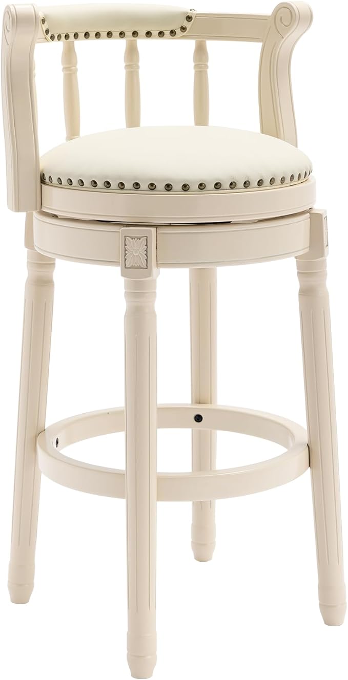 CozyRain Bar Stools Modern Swivel Barstools, Kitchen Counter Genuine Leather by CozyRain