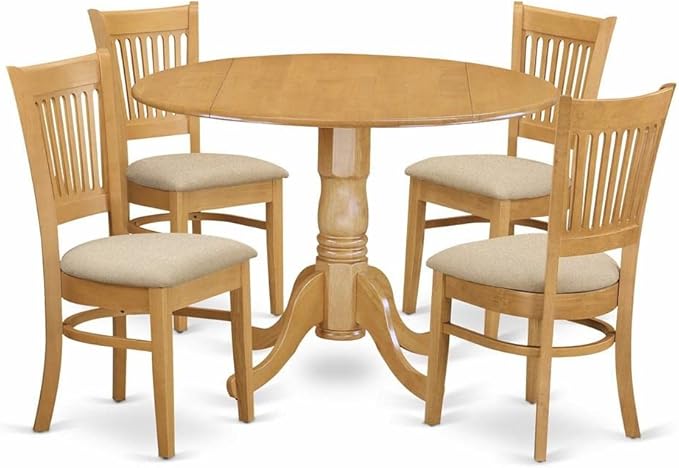 East West Furniture DLVA5-OAK-C 5 Piece Kitchen Table & Chairs Set Includes a by EastWestFurniture