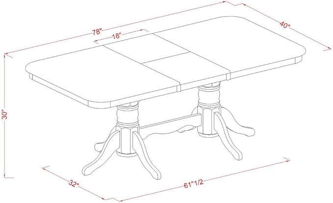 East West Furniture NANA9-SBR-C 9 Piece Kitchen Table Set Includes a Rectangle - Image 7