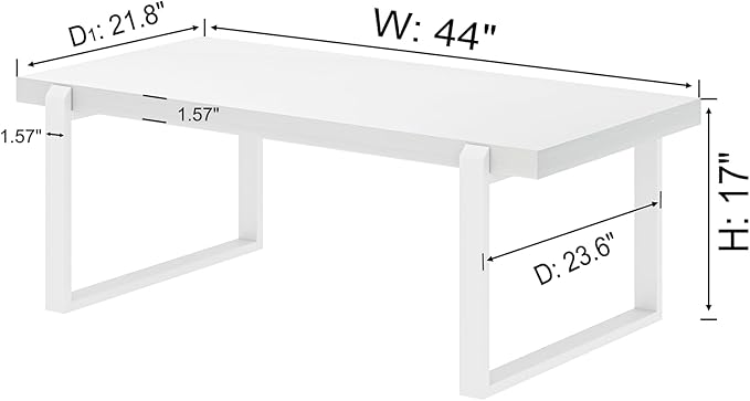 EXCEFUR Small Coffee Table, Modern Minimalist Wood and Metal Center Table - Image 2