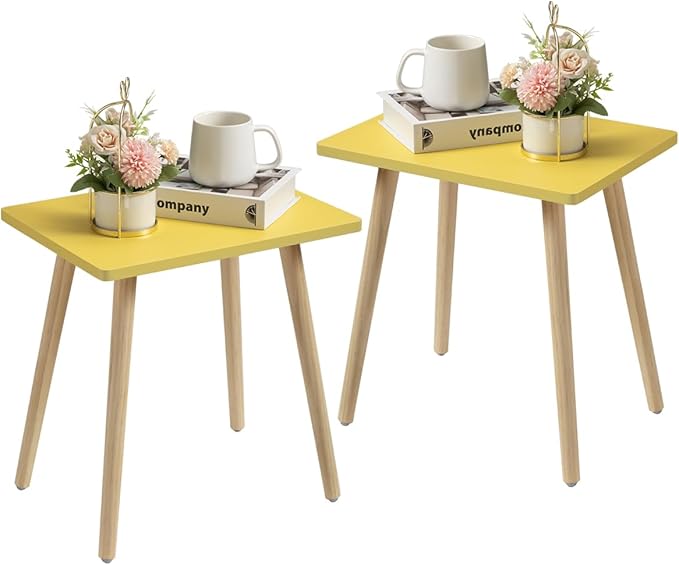FORAOFUR Side Tables Living Room Set of 2, Small Wooden Table Accent Table by FORAOFUR