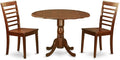 East West Furniture DLML3-MAH-W 3 Piece Modern Dining Table Set Contains a by EastWestFurniture