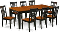 East West Furniture QULG9-BCH-W 9 Piece Dining Table Set Includes a Rectangle by EastWestFurniture