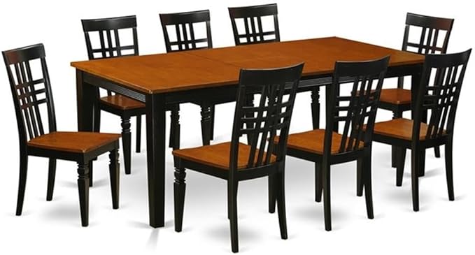 East West Furniture QULG9-BCH-W 9 Piece Dining Table Set Includes a Rectangle by EastWestFurniture