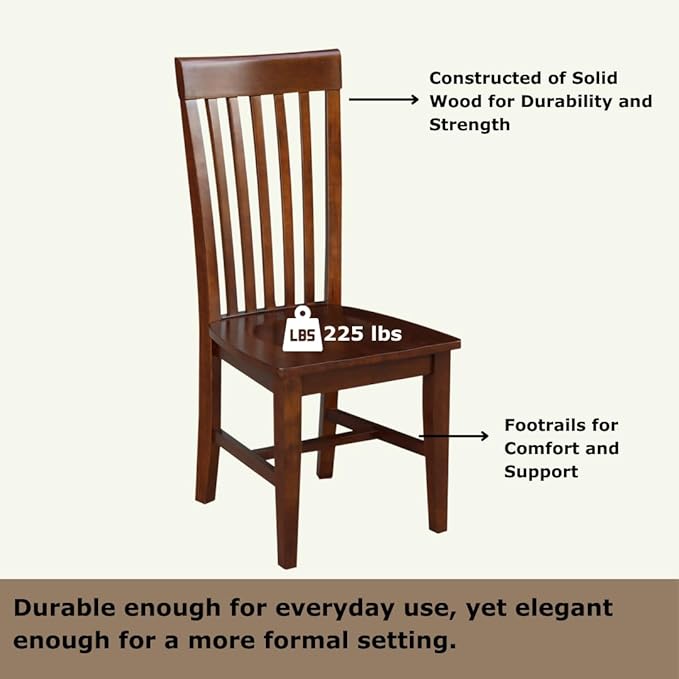 IC International Concepts, Set of Two Tall Mission Dining Chairs, 225lbs wt - Image 6