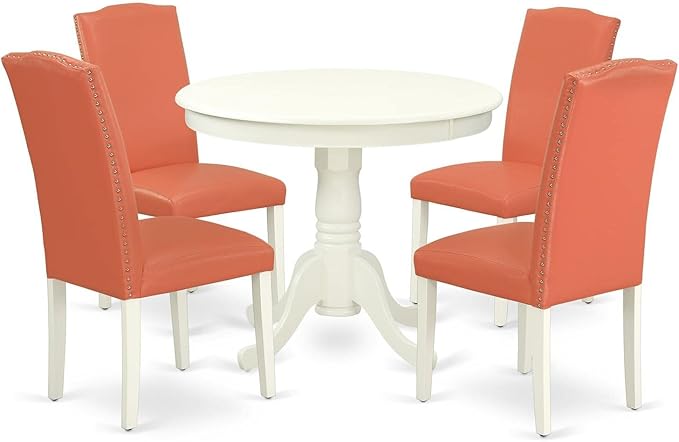 East West Furniture ANEN5-LWH-78 5 Piece Modern Dining Table Set Includes a by EastWestFurniture