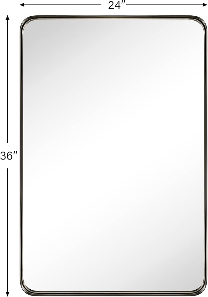 TEHOME 24x36 inch Oil Rubbed Bronze Metal Framed Bathroom Mirror - Image 7