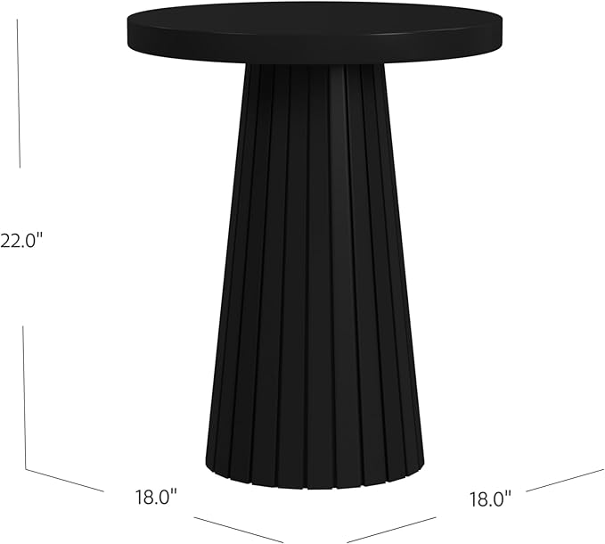 Black Mango Wood End/Side Round Table - Image 3